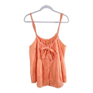 Roberta Freymann Embroidered Floral Tie-front Pintuck Tank Resortwear Women's M